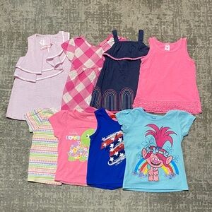 🔥4/20! Bundle of 8 little girls short sleeve shirts, size 18M-2T